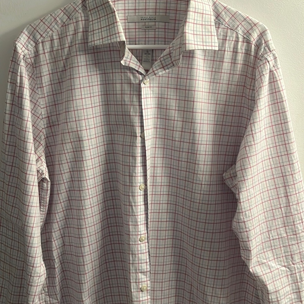 Perry Ellis multicolored dress shirt L 16 32/33